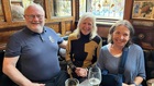Simon Gilbert and wife, Fiona, with Julie Smyth