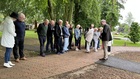 Stephen giving an introduction to the 'Buy a Brick' walkway